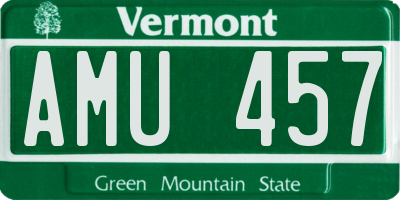 VT license plate AMU457