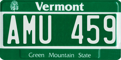 VT license plate AMU459