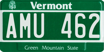 VT license plate AMU462