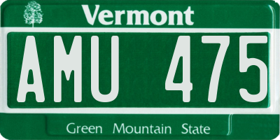 VT license plate AMU475
