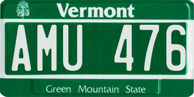 VT license plate AMU476