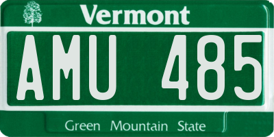 VT license plate AMU485