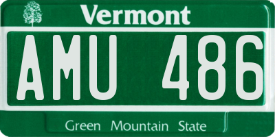 VT license plate AMU486