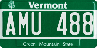VT license plate AMU488
