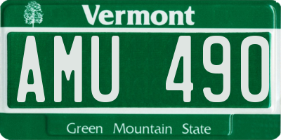 VT license plate AMU490