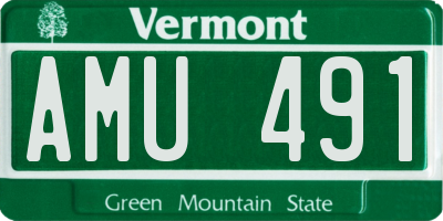 VT license plate AMU491