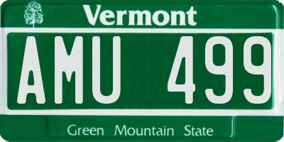 VT license plate AMU499