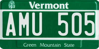 VT license plate AMU505