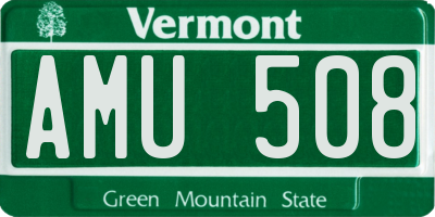 VT license plate AMU508