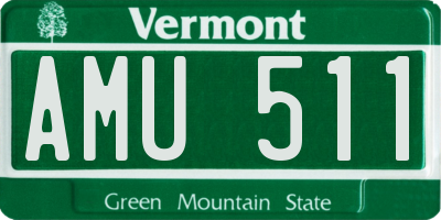 VT license plate AMU511
