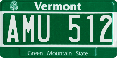 VT license plate AMU512
