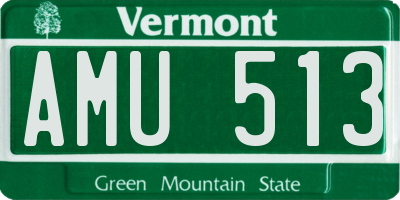 VT license plate AMU513