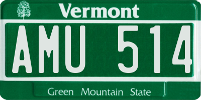 VT license plate AMU514