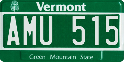 VT license plate AMU515