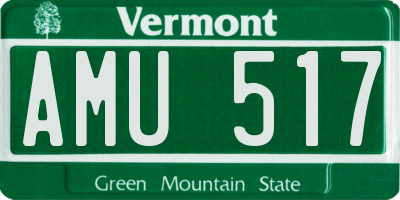 VT license plate AMU517