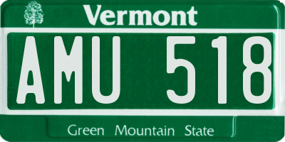 VT license plate AMU518