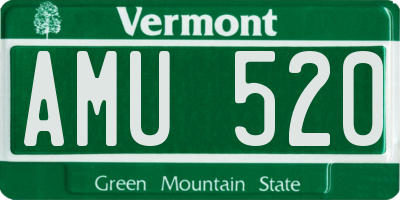 VT license plate AMU520