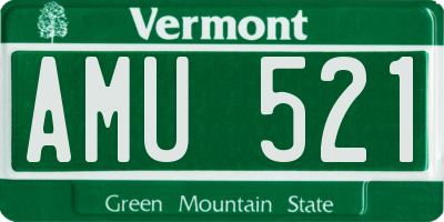 VT license plate AMU521