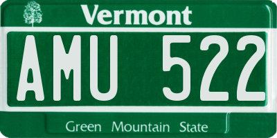 VT license plate AMU522