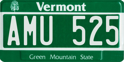 VT license plate AMU525