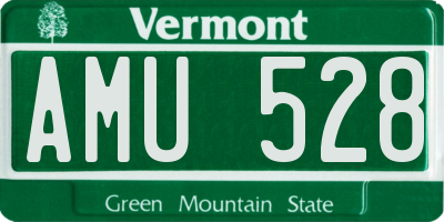 VT license plate AMU528