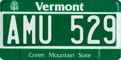 VT license plate AMU529