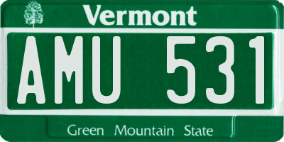 VT license plate AMU531