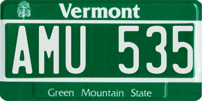 VT license plate AMU535