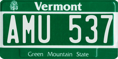 VT license plate AMU537