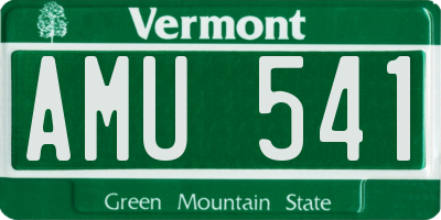 VT license plate AMU541
