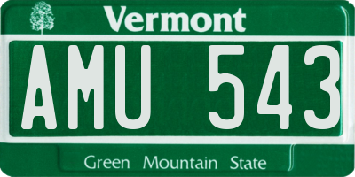 VT license plate AMU543