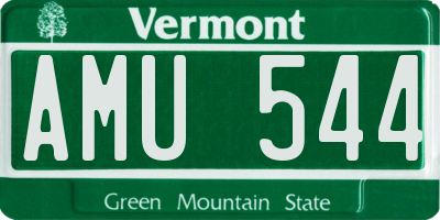 VT license plate AMU544
