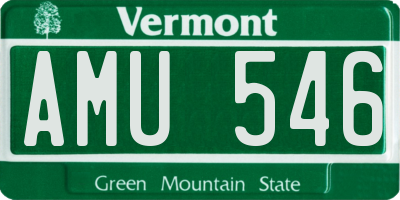 VT license plate AMU546