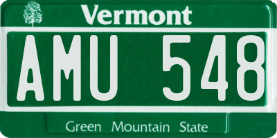 VT license plate AMU548