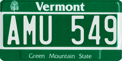 VT license plate AMU549