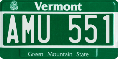 VT license plate AMU551