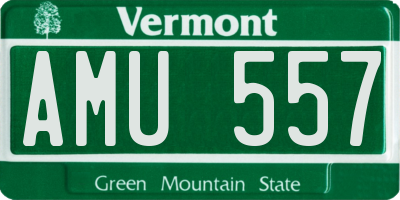 VT license plate AMU557