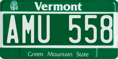 VT license plate AMU558