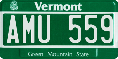 VT license plate AMU559