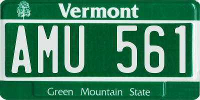 VT license plate AMU561