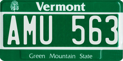 VT license plate AMU563