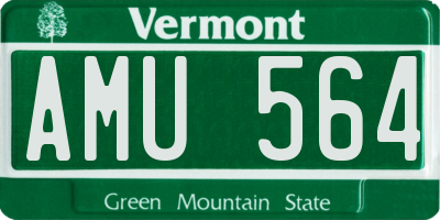 VT license plate AMU564