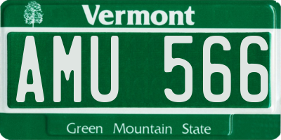 VT license plate AMU566