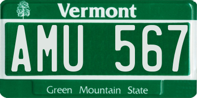 VT license plate AMU567
