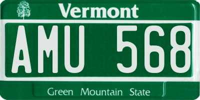VT license plate AMU568