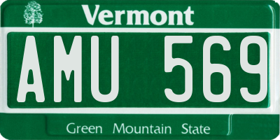 VT license plate AMU569