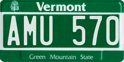VT license plate AMU570
