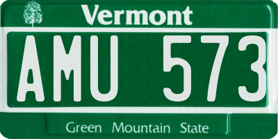 VT license plate AMU573