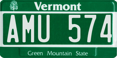 VT license plate AMU574