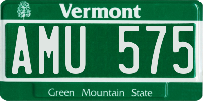 VT license plate AMU575